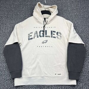 Philadelphia Eagles NFL Hoodie Men Large Cream Fanatics Signature Pullover New